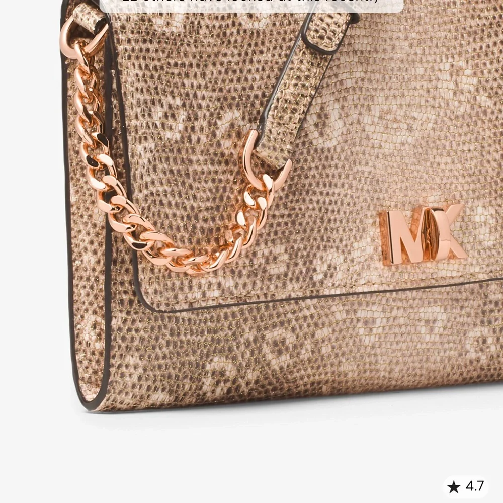 Michael Kors J Mott‎ Lizard Embossed lesther Crossbody Rose Gold - Picture 2 of 6